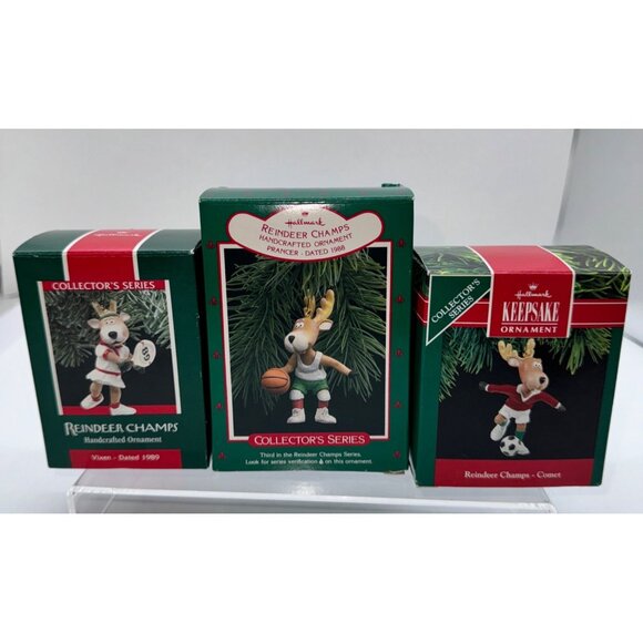 Hallmark Keepsake Ornament Set - Collectors Series - Reindeer Champs - Basketbal - Picture 5 of 6